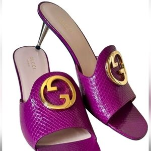 $2,200 GUCCI Blondie REAL PYTHON Slide Sandals EU 40 US 10 BNIB